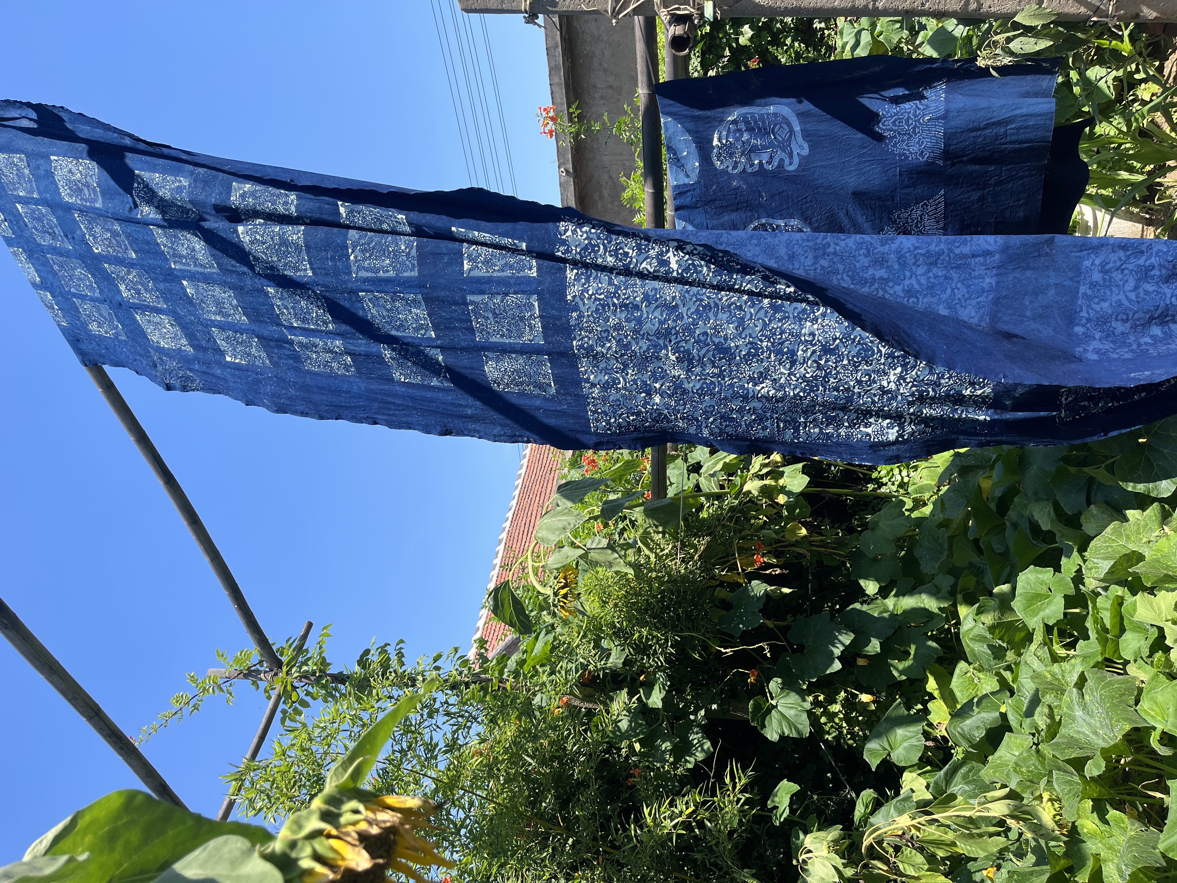 Shandong folk blue printed cloth