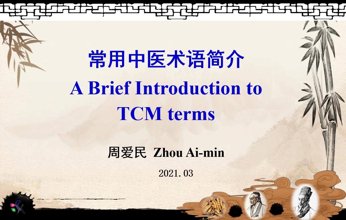 A Brief Introduction of TCM terminologies